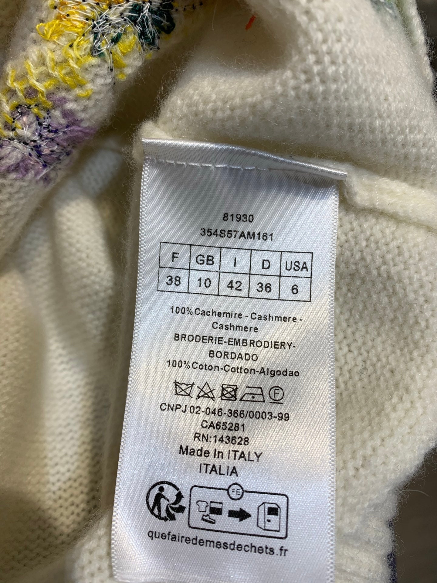 DIOR 25S FLORAL EMBROIDERED CASHMERE SWEATER 533