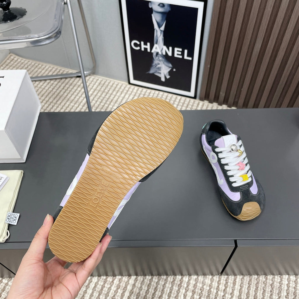 BALLET RUNNER 2.0 IN PURPLE PASTEL MIX BLACK SUEDE AND LYCRA FABRIC