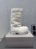 BALENCIAGA 25S BOOTS PLATFORM HEEL IN WHITE SUEDE STYLE 3