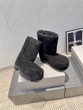 BALENCIAGA 25S LOW ANKLE BOOTS PLATFORM HEEL IN BLACK SUEDE STYLE 9