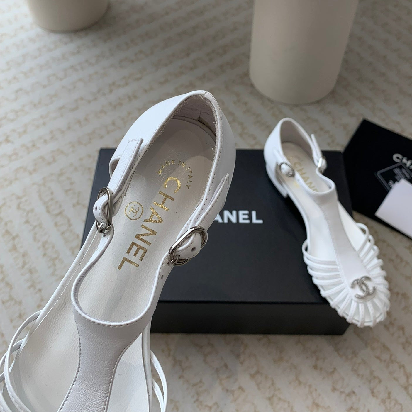 Summer New Hollow Roman Sandals White Sheepskin