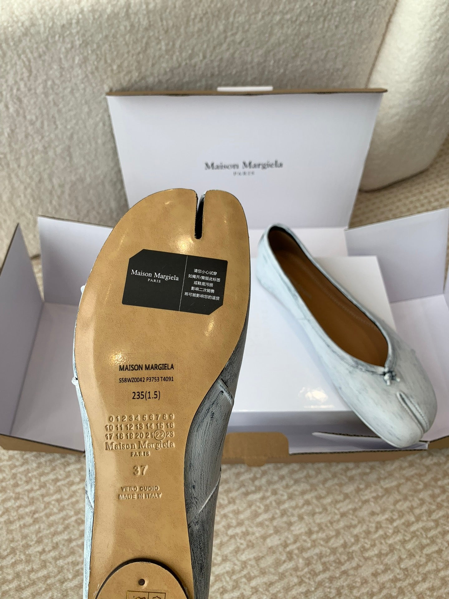 SL TABI BALLERINA FLAT PASTEL LAMBSKIN