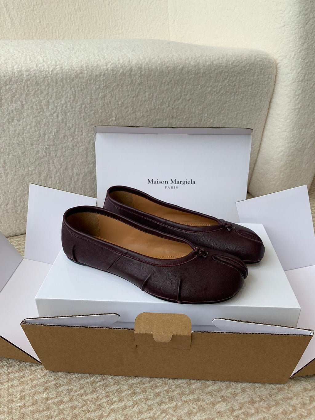 SL TABI BALLERINA FLAT WINE LAMBSKIN