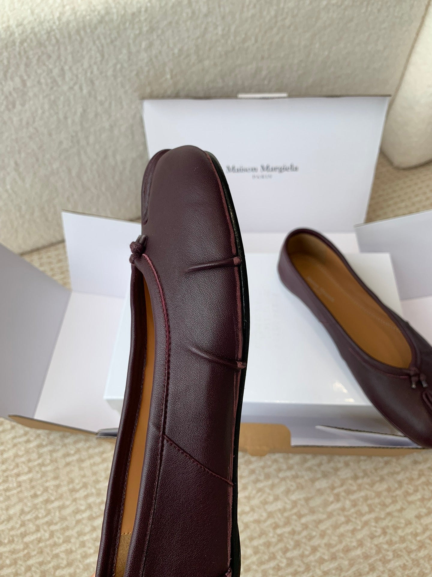 SL TABI BALLERINA FLAT WINE LAMBSKIN