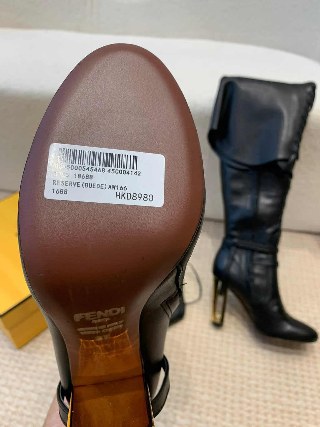 FE FEEL SANDALS IN BROWN AND BLACK FABRIC