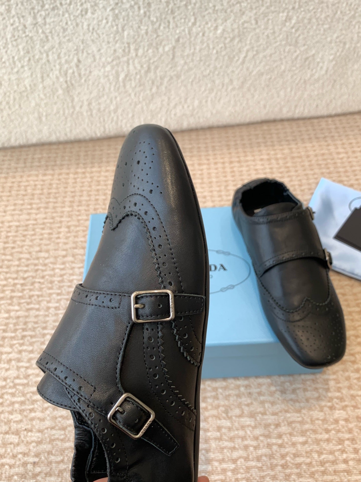 MONK STRAP IN BLACK CALFSKIN