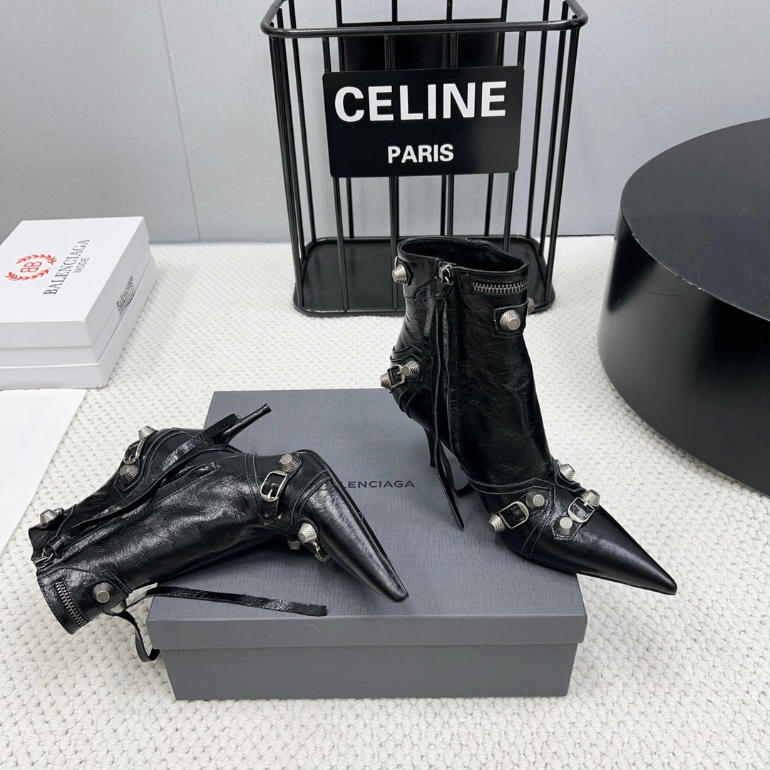 CAGOLE HIGH BOOTS IN BLACK LAMBSKIN