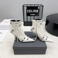 CAGOLE HIGH BOOTS IN WHITE LAMBSKIN