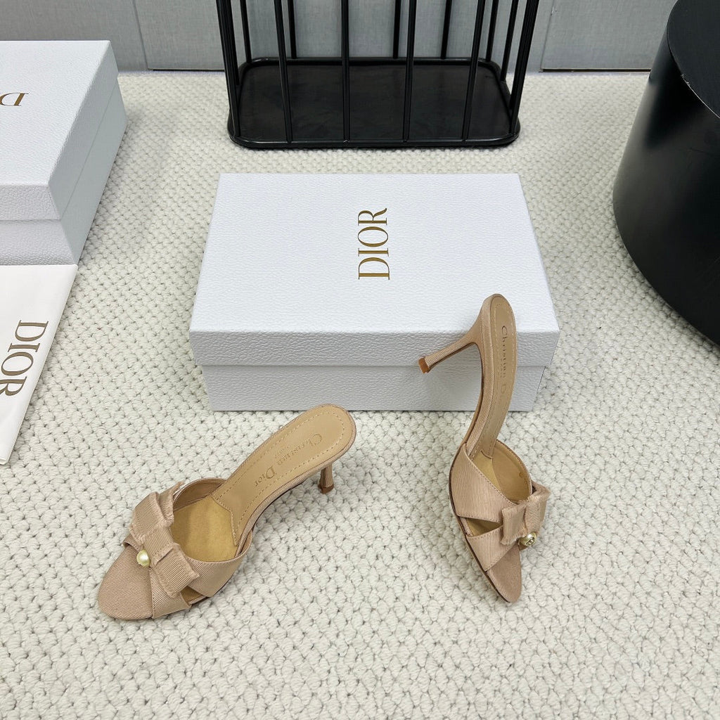 HIGH ADIORABLE MULE IN BISQUE BEIGE FABRIC