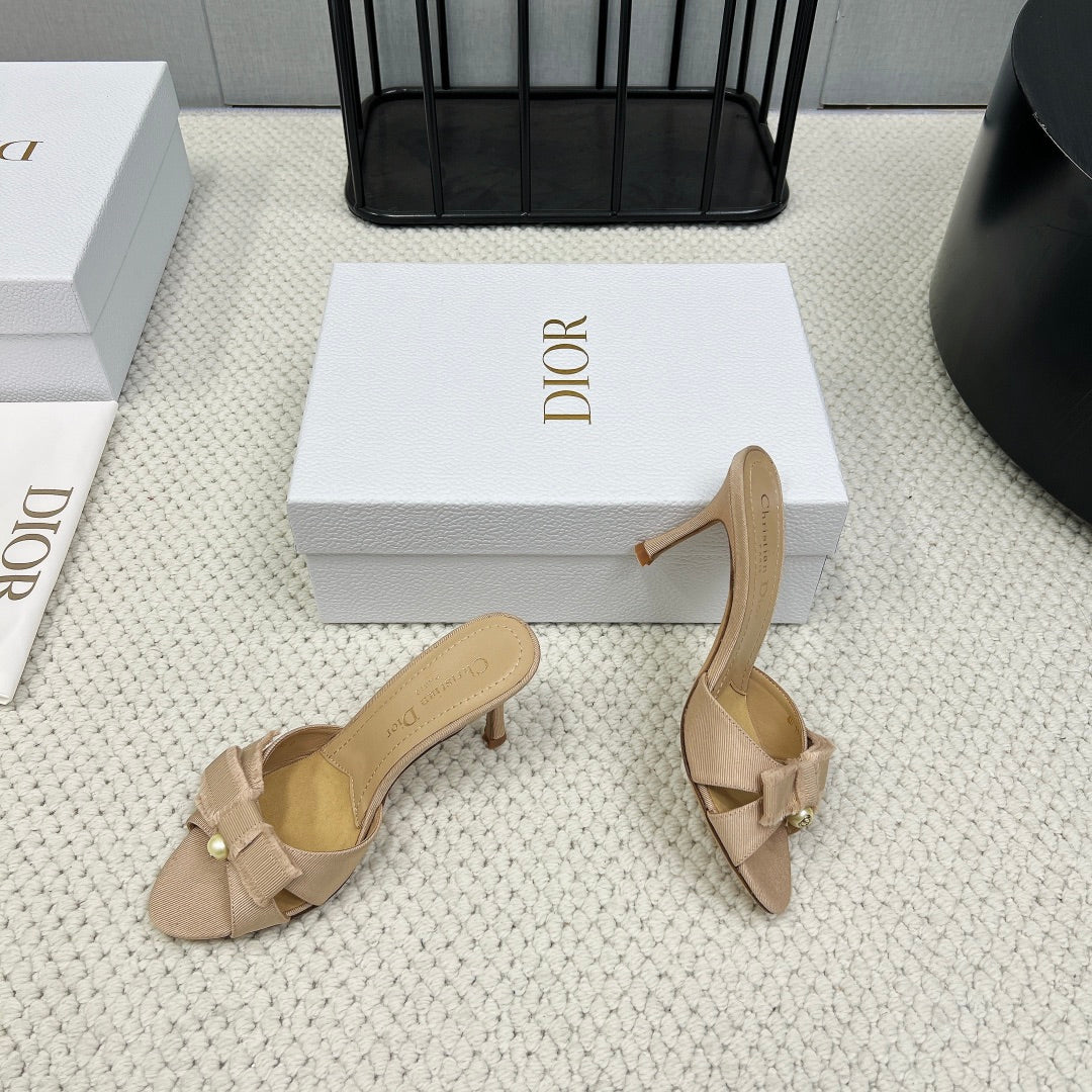 HIGH ADIORABLE MULE IN BISQUE BEIGE FABRIC