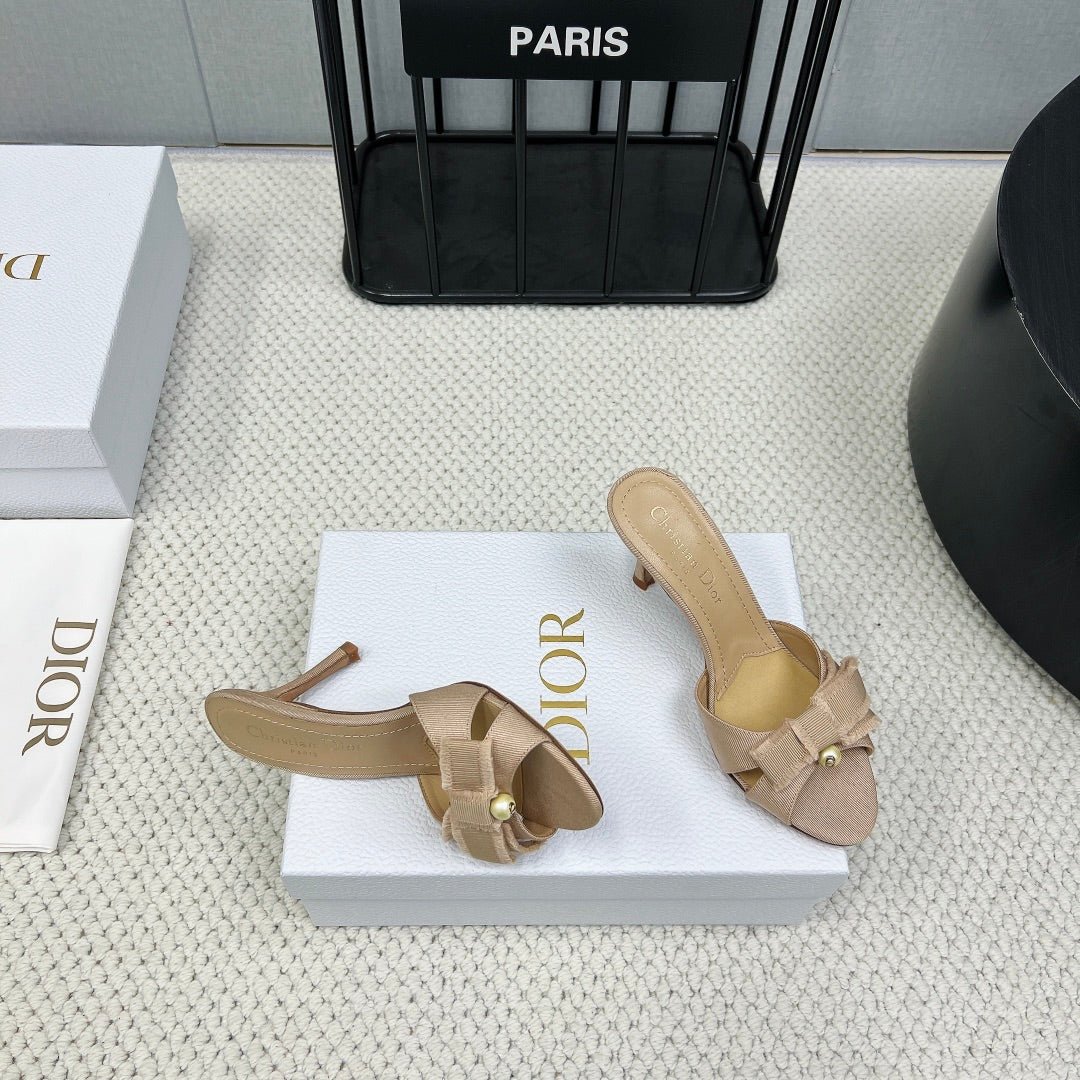 HIGH ADIORABLE MULE IN BISQUE BEIGE FABRIC