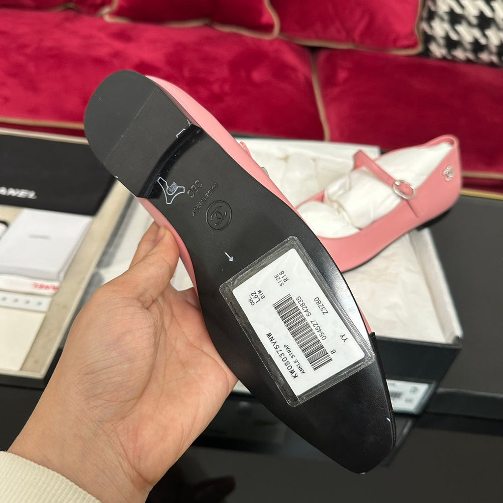 MARY JANE HOT PINK CALFSKIN AND BLACK SATIN