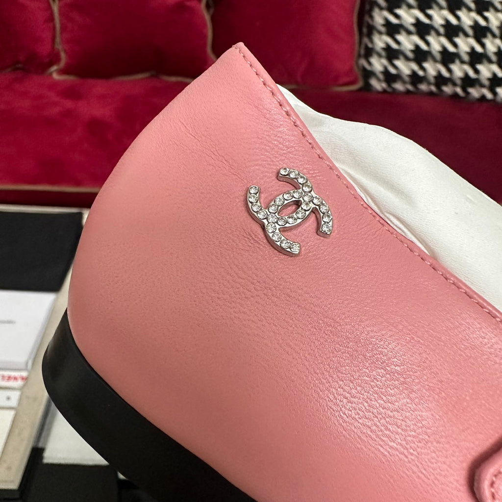 MARY JANE HOT PINK CALFSKIN AND BLACK SATIN