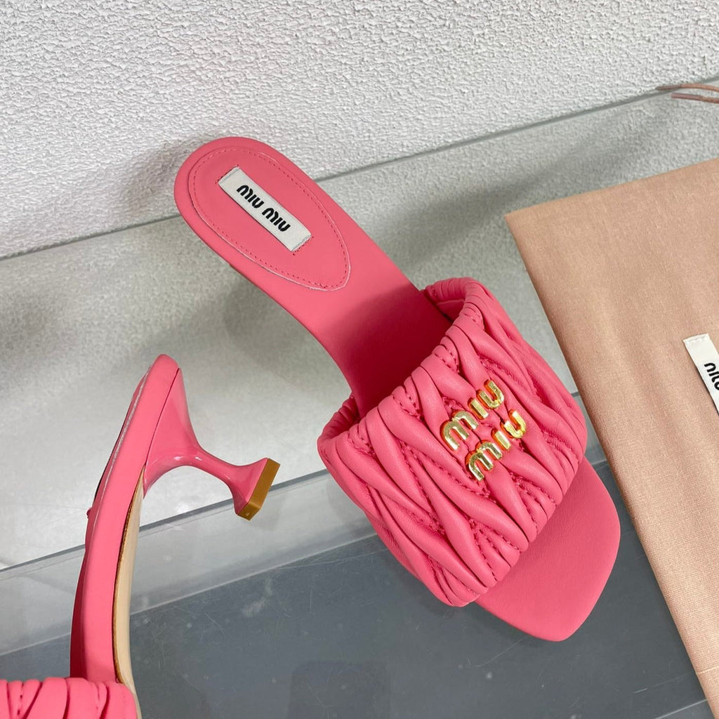 Women's Mid - Heel Rose Leather