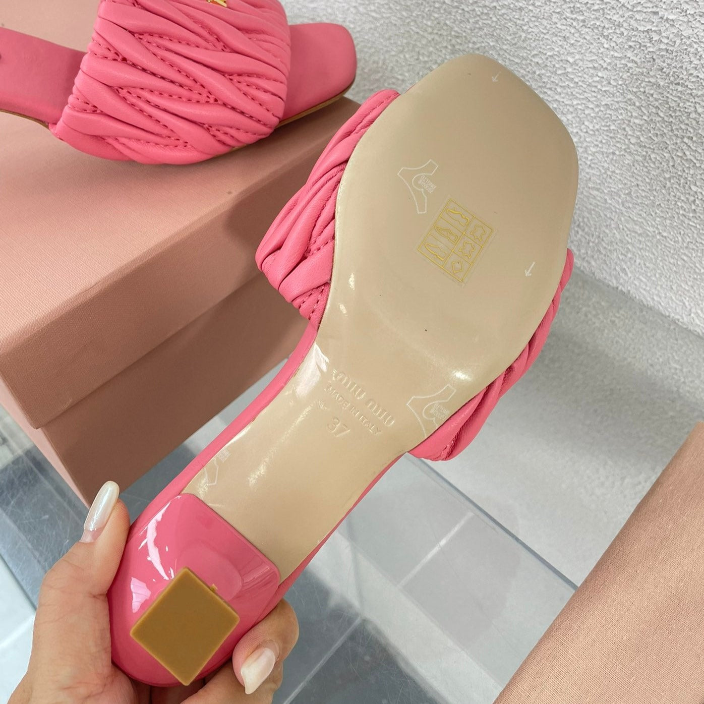 Women's Mid - Heel Rose Leather