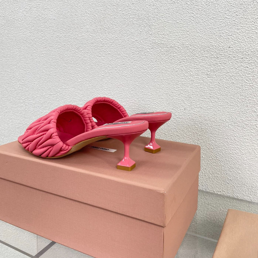 Women's Mid - Heel Rose Leather