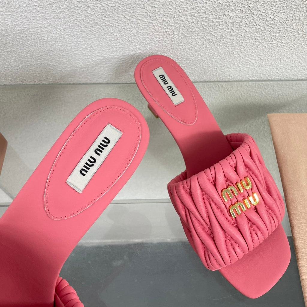 Women's Mid - Heel Rose Leather