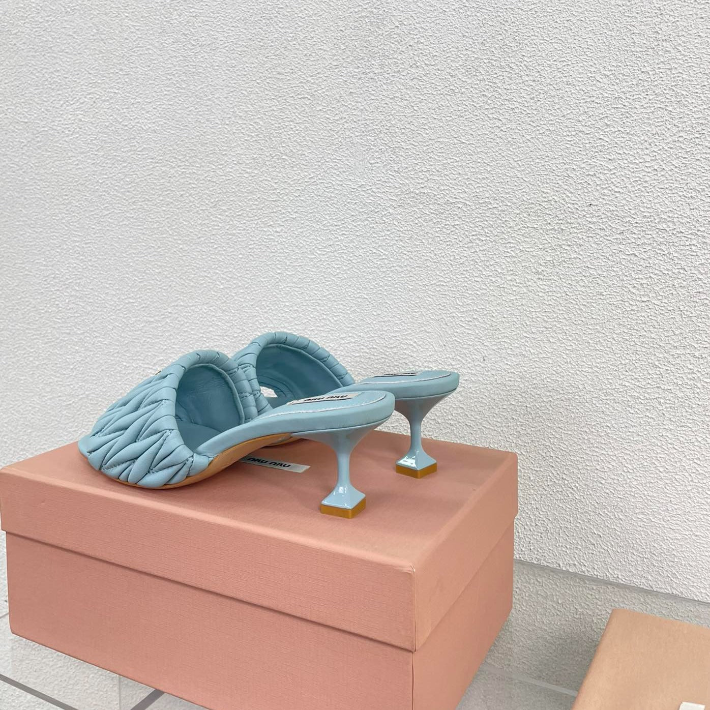 Women's Mid - Heel Baby Blue Leather