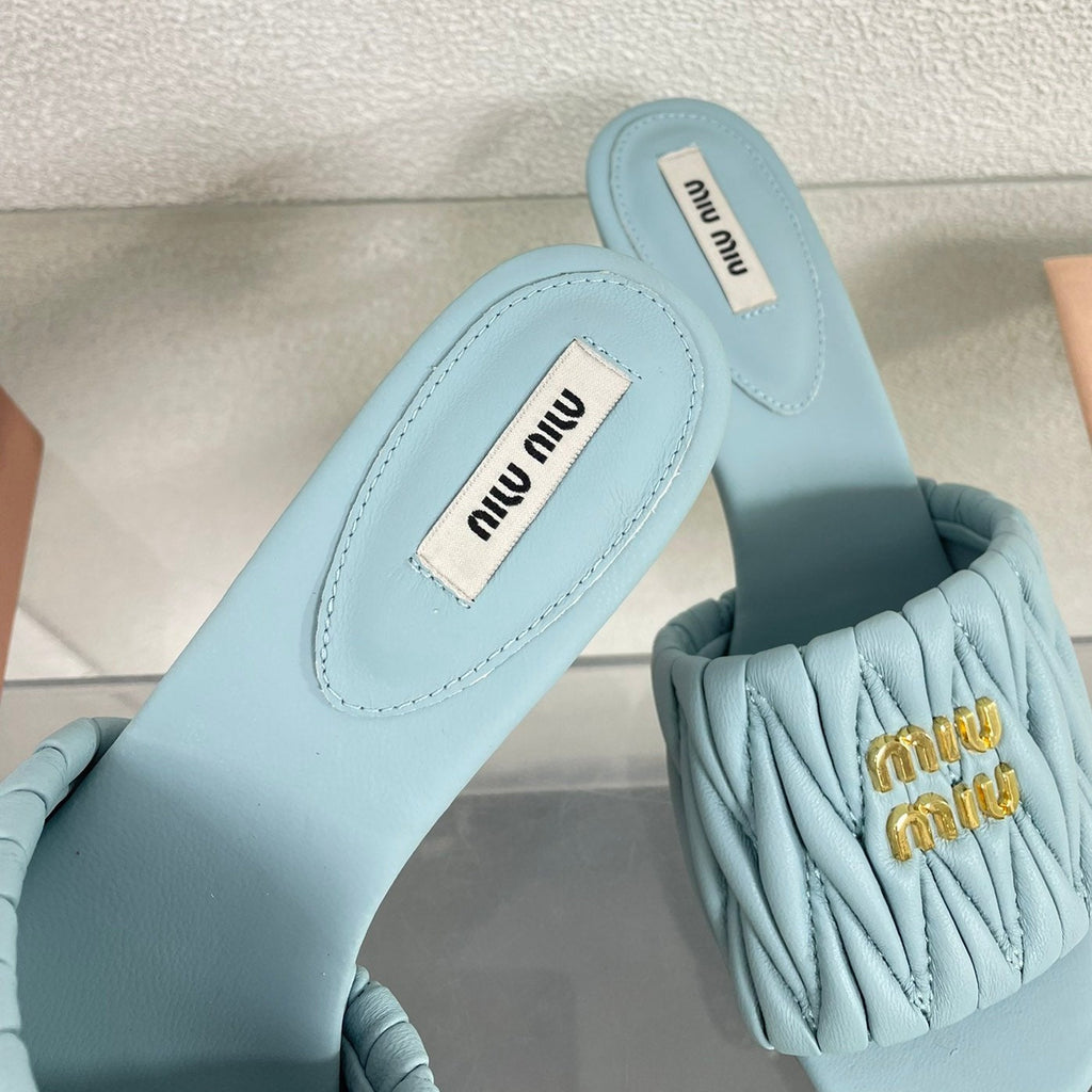 Women's Mid - Heel Baby Blue Leather