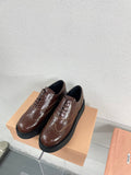 Baroque Thick-Soled Oxford Shoes With Laces Walnut Calfskin