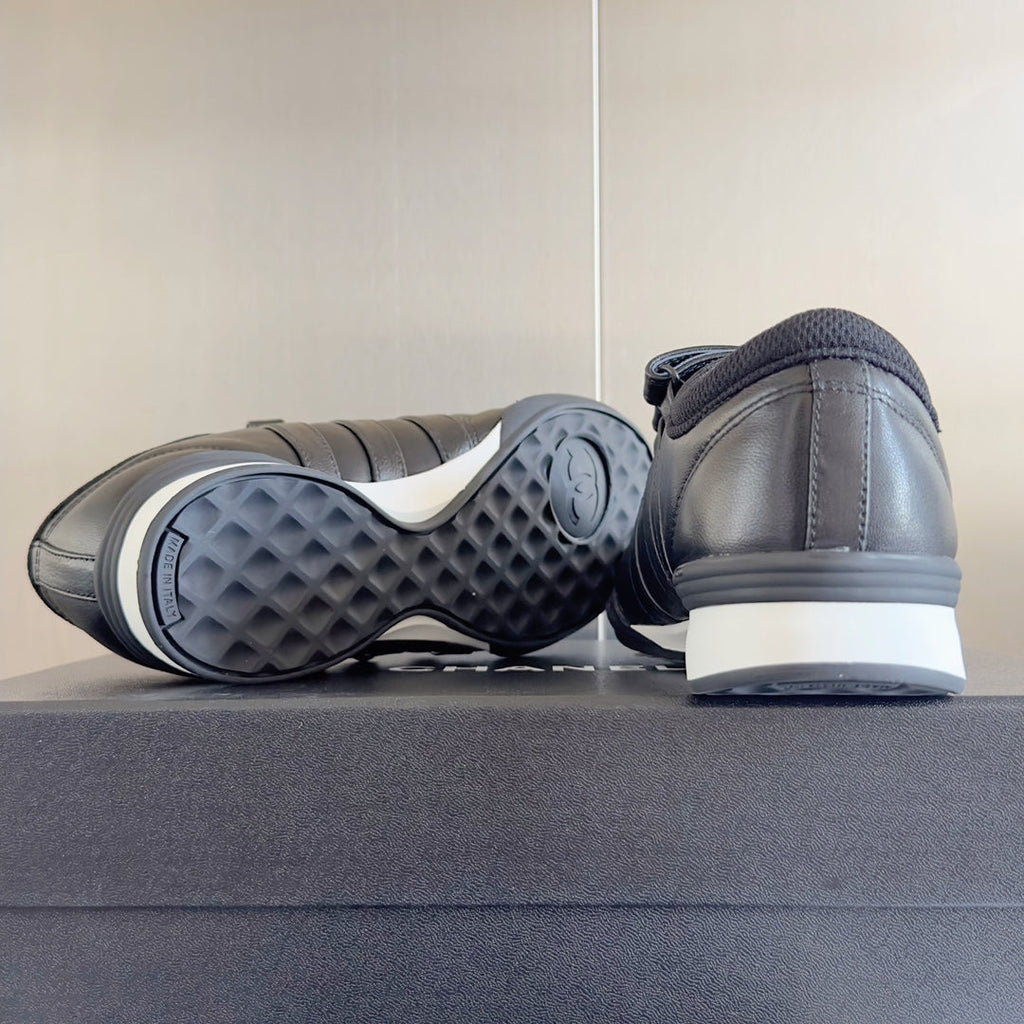 CC MARY JANE SNEAKER IN BLACK LAMBSKIN