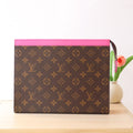LV 25S POCHETTE VOYAGE 26 IN PONDICHERY PINK MONOGRAM MACASSAR COATED CANVAS