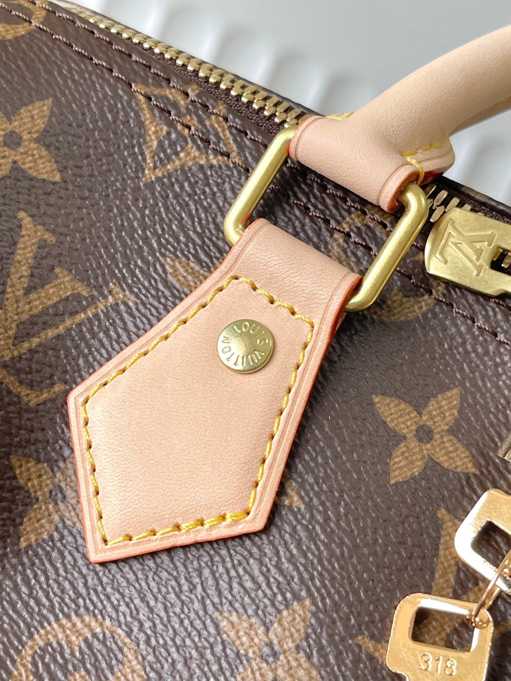 SPEEDY BANDOLIÈRE 25 IN BROWN MONOGRAM CANVAS GOLD HARDWARE