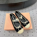 Ballet Flats Black Mix Ivory Fabric