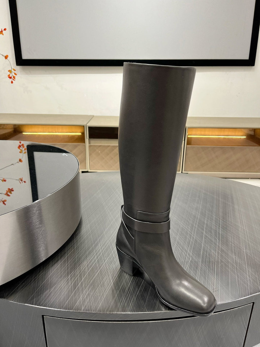 JUSTINE BOOT 6 CM IN BLACK CALFSKIN