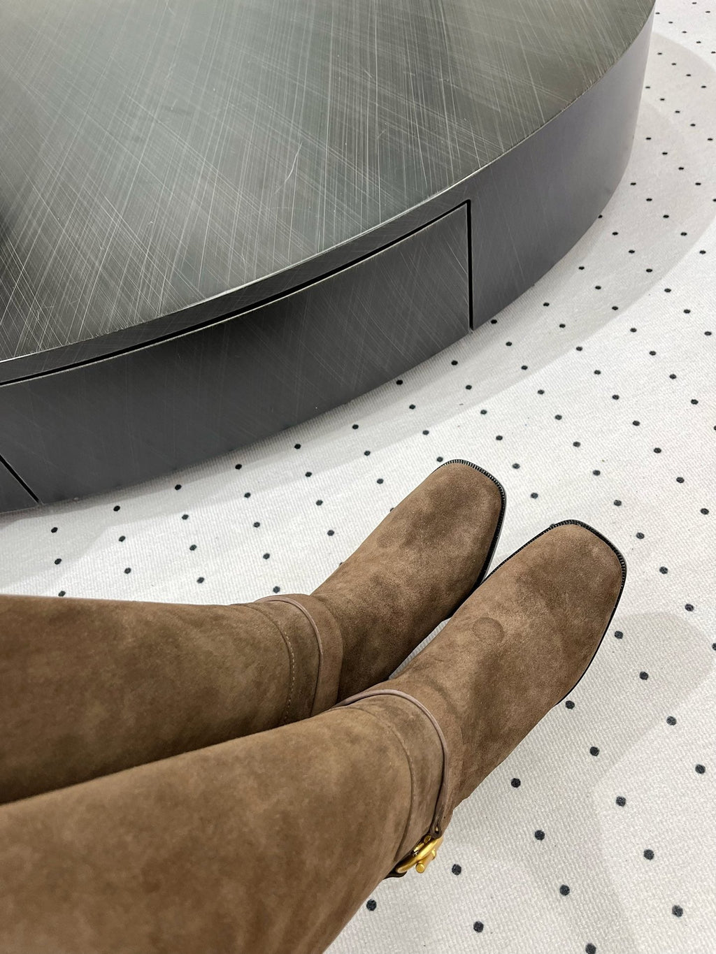 JUSTINE BOOT 6 CM IN CHOCOLATE BROWN SUEDE