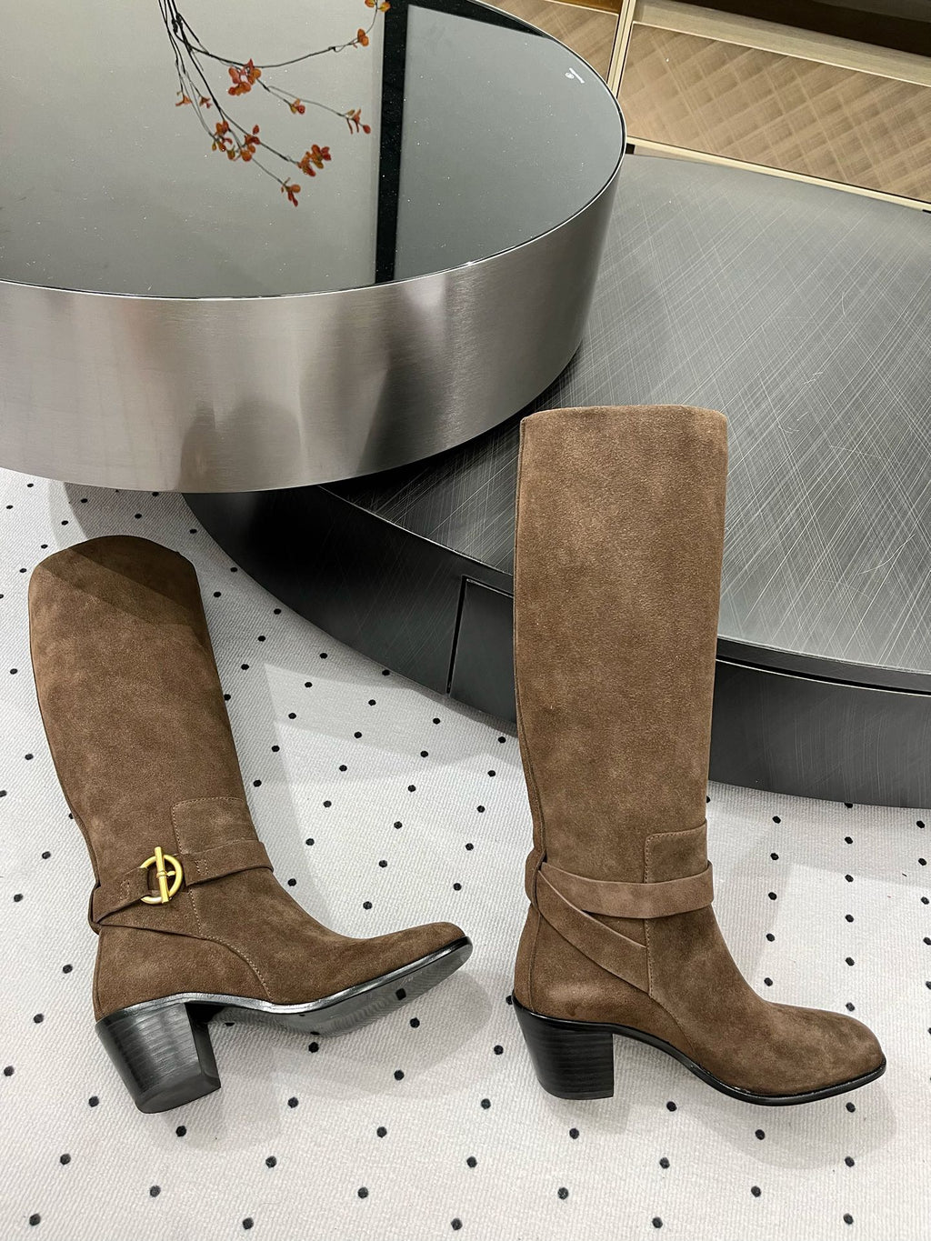 JUSTINE BOOT 6 CM IN CHOCOLATE BROWN SUEDE