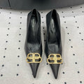 HEELED PUMPS 65 MM IN BLACK SMOOTH LAMBSKIN GOLD HARDWARE
