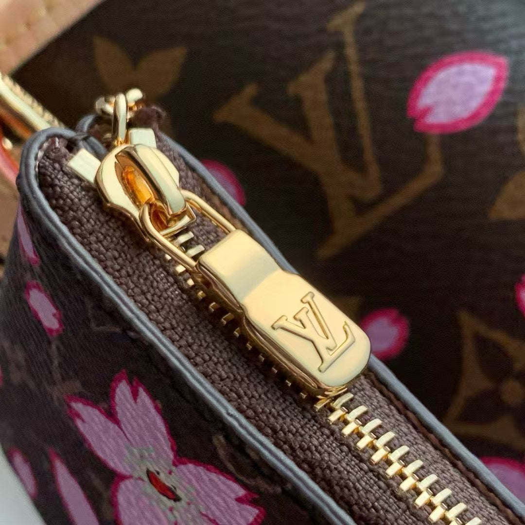 NANO BUCKET CHERRY BLOSSOM IN SAKURA BROWN MONOGRAM COATED CANVAS