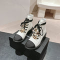 OXFORD SHORT BOOTS WHITE MIX BLACK SHEEPSKIN