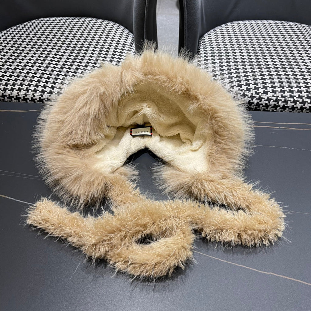 BEANIE HAT IN COLORFUL WOOL AND RABBIT FUR 392115