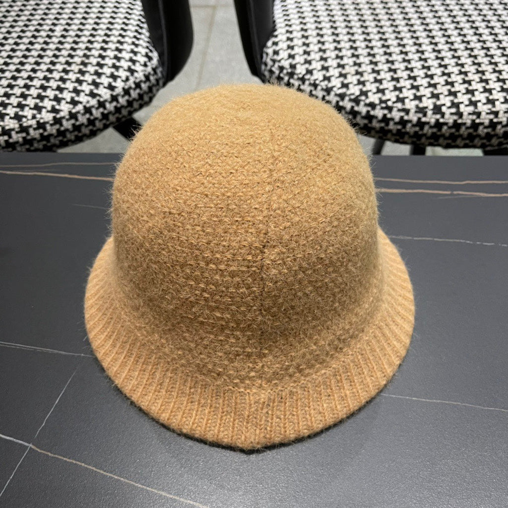 BUCKET HAT IN PEANUT BROWN WOOL PLUSH 399229