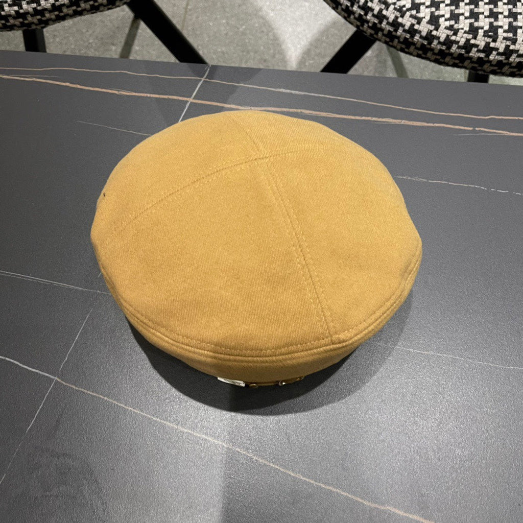 BERET HAT IN PEANUT BROWN FABRIC 419383