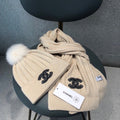 SET SCARF AND HAT IN BISQUE BEIGE WOOL 420821