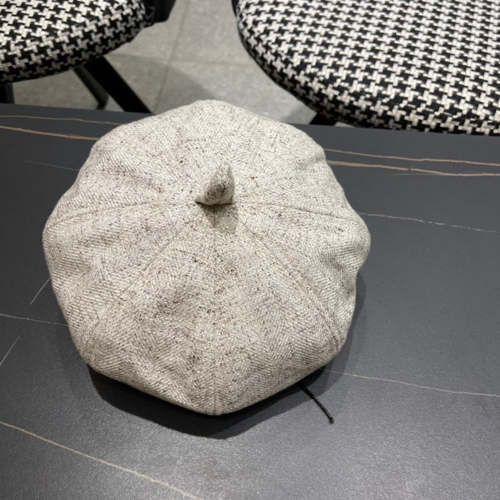 BERET HAT IN BEIGE FABRIC 420943