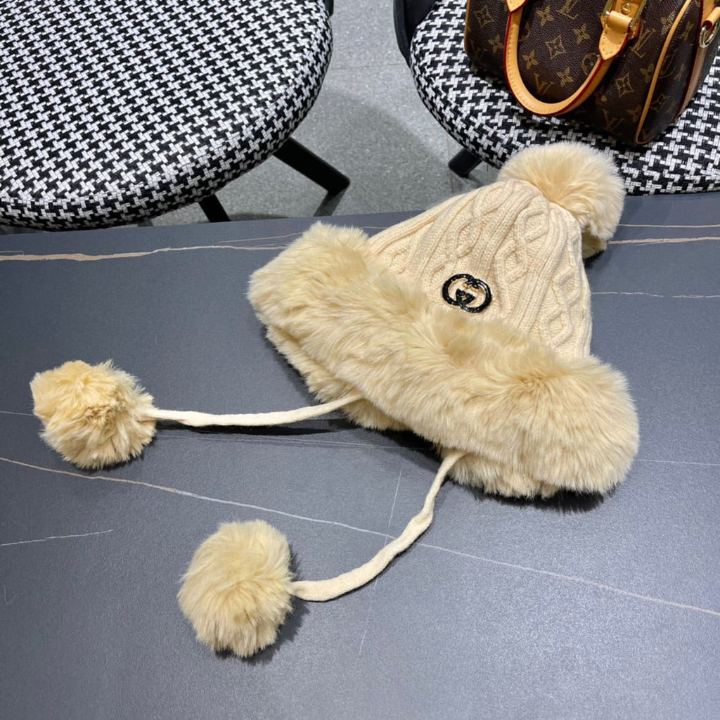 DEERSTALKER HAT IN COOKIE TAN WOOL AND FLEECE 434697