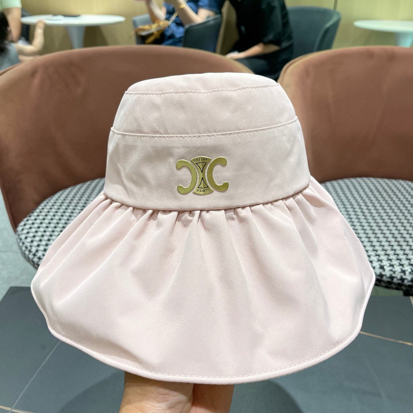 CELINE 25S BUCKET HAT 734584 IN BLUSH PINK