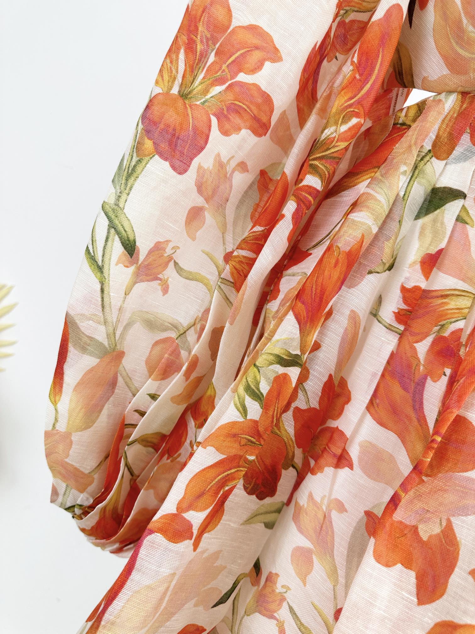 LANTERN SLEEVE MINI DRESS 25S IN SILK 266357