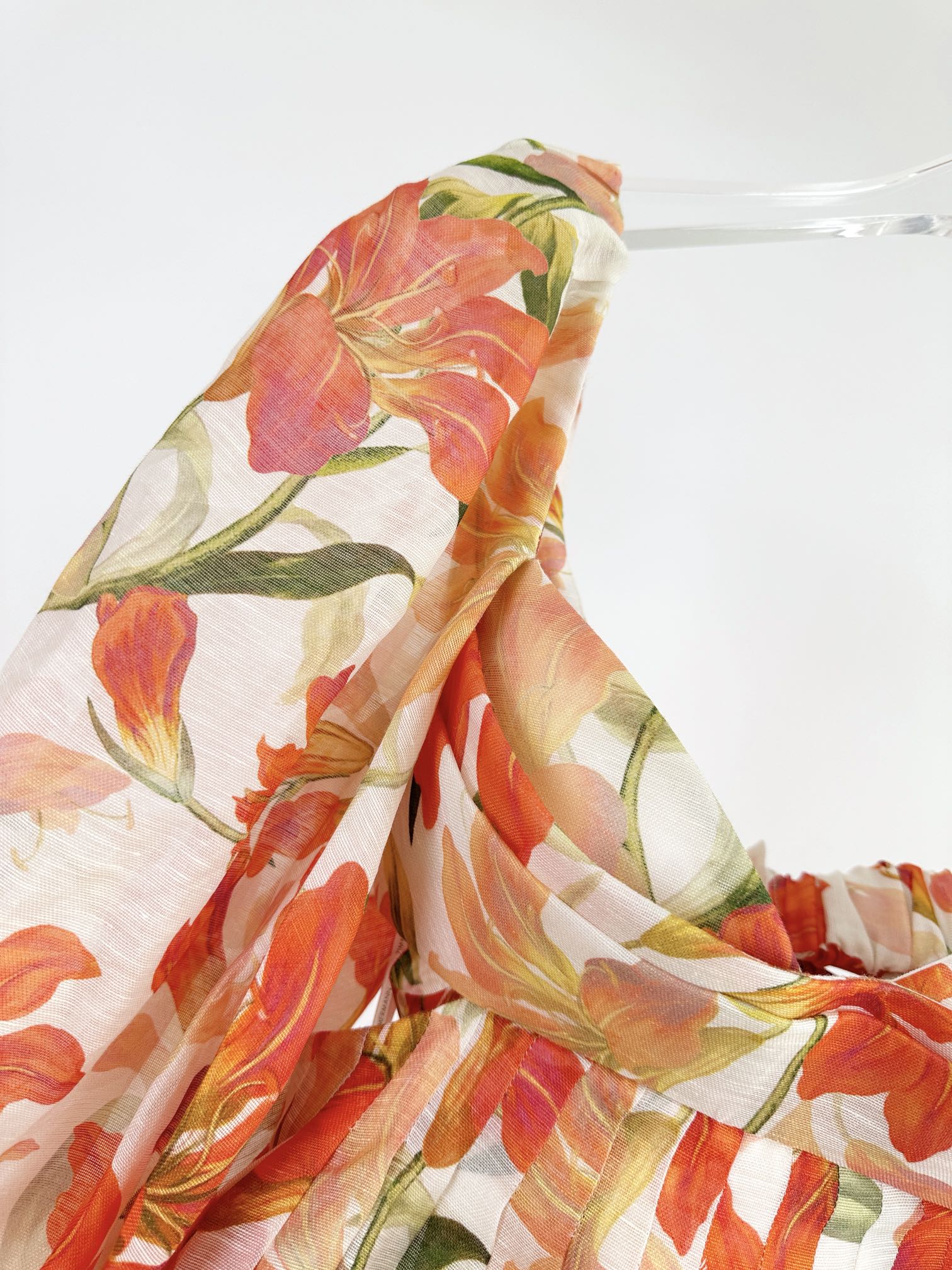 LANTERN SLEEVE MINI DRESS 25S IN SILK 266357