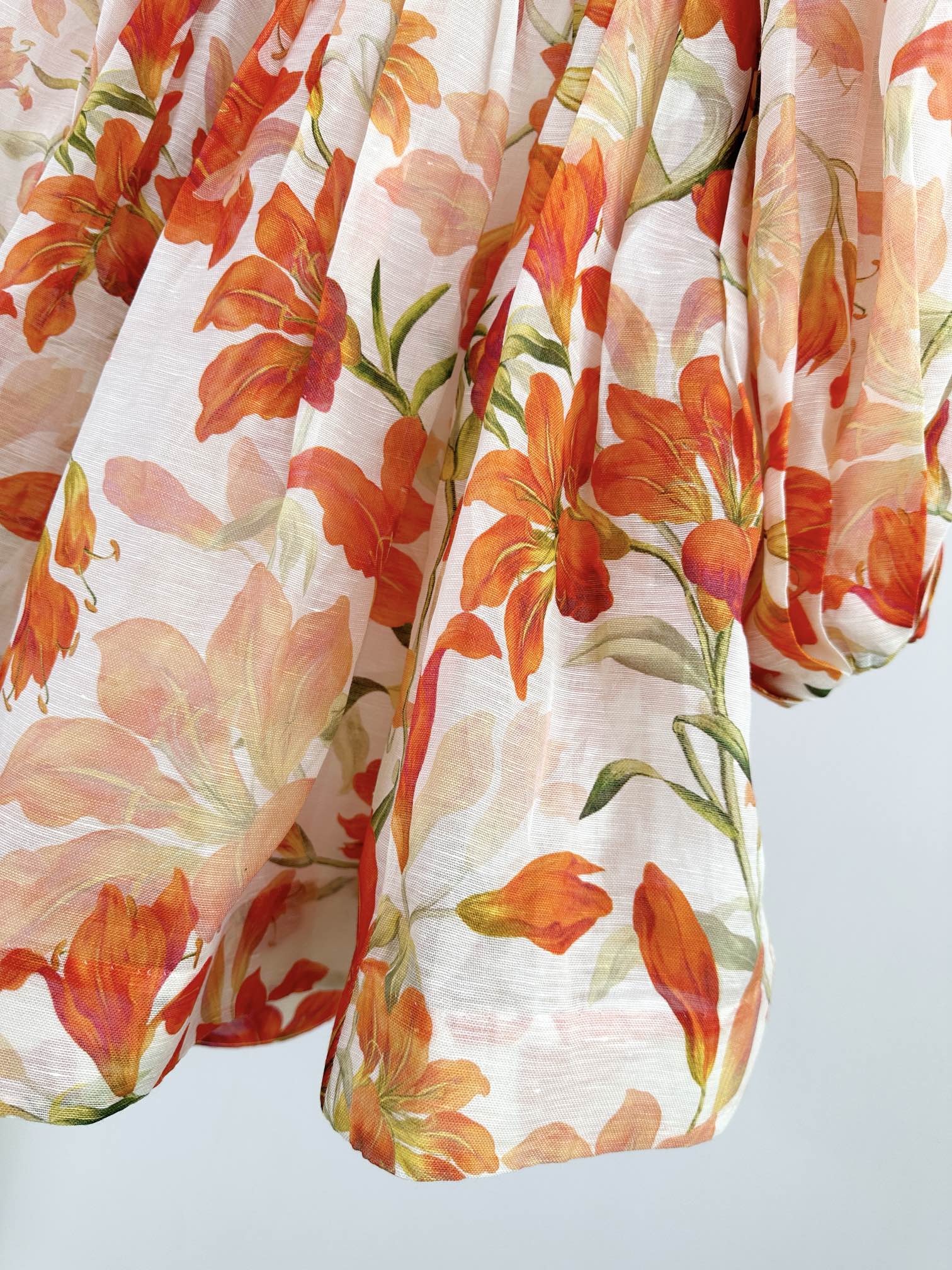 LANTERN SLEEVE MINI DRESS 25S IN SILK 266357