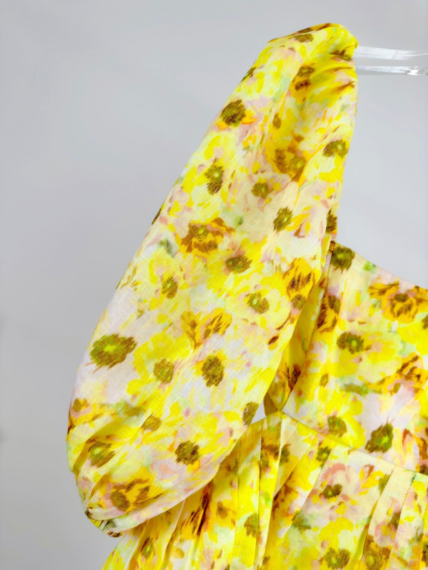 PUFF SLEEVE MINI DRESS 25S IN LINEN 266364