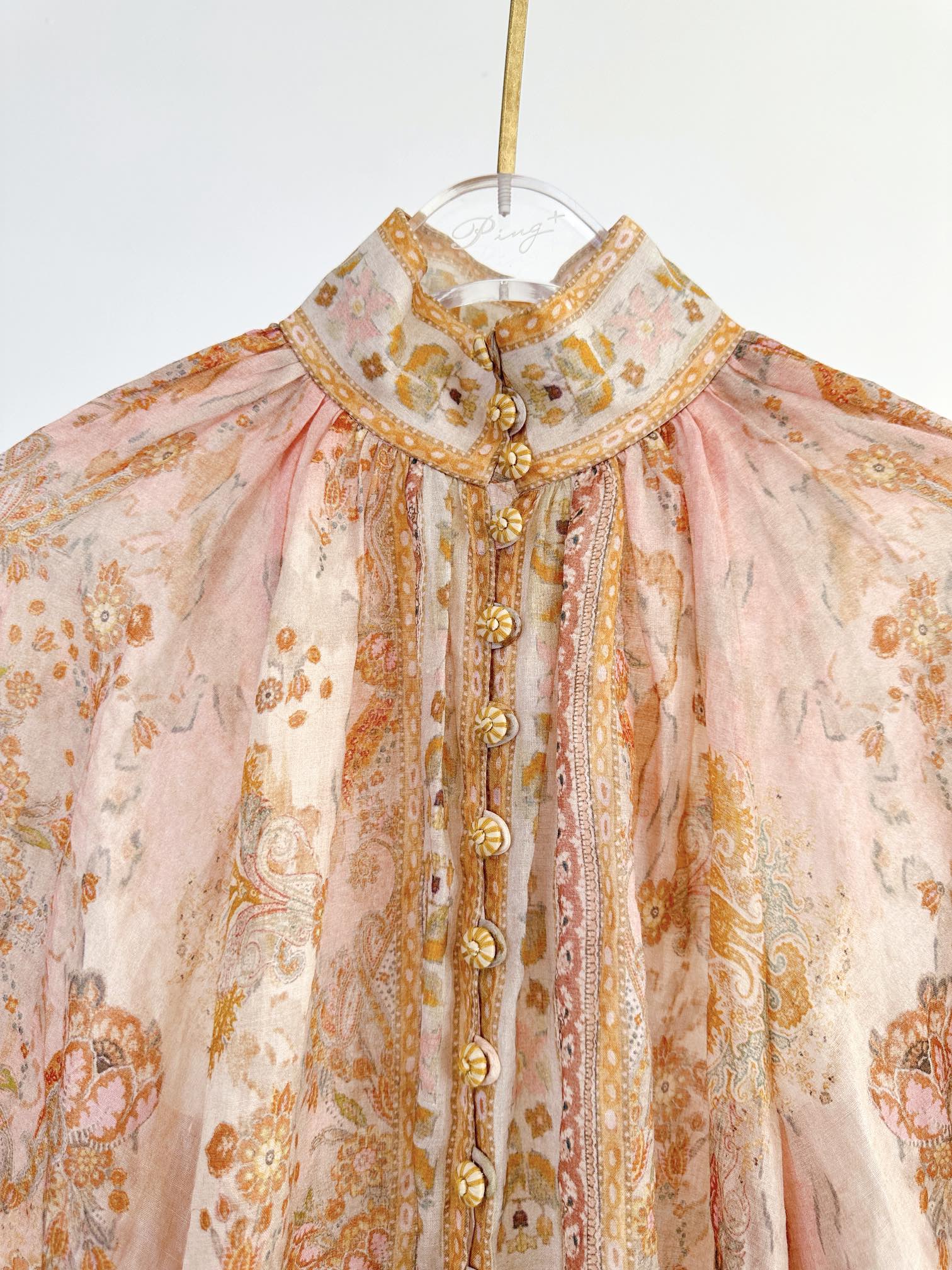 ZIMMERMANN HIGH-NECK FLARE-SLEEVE TOP 270178