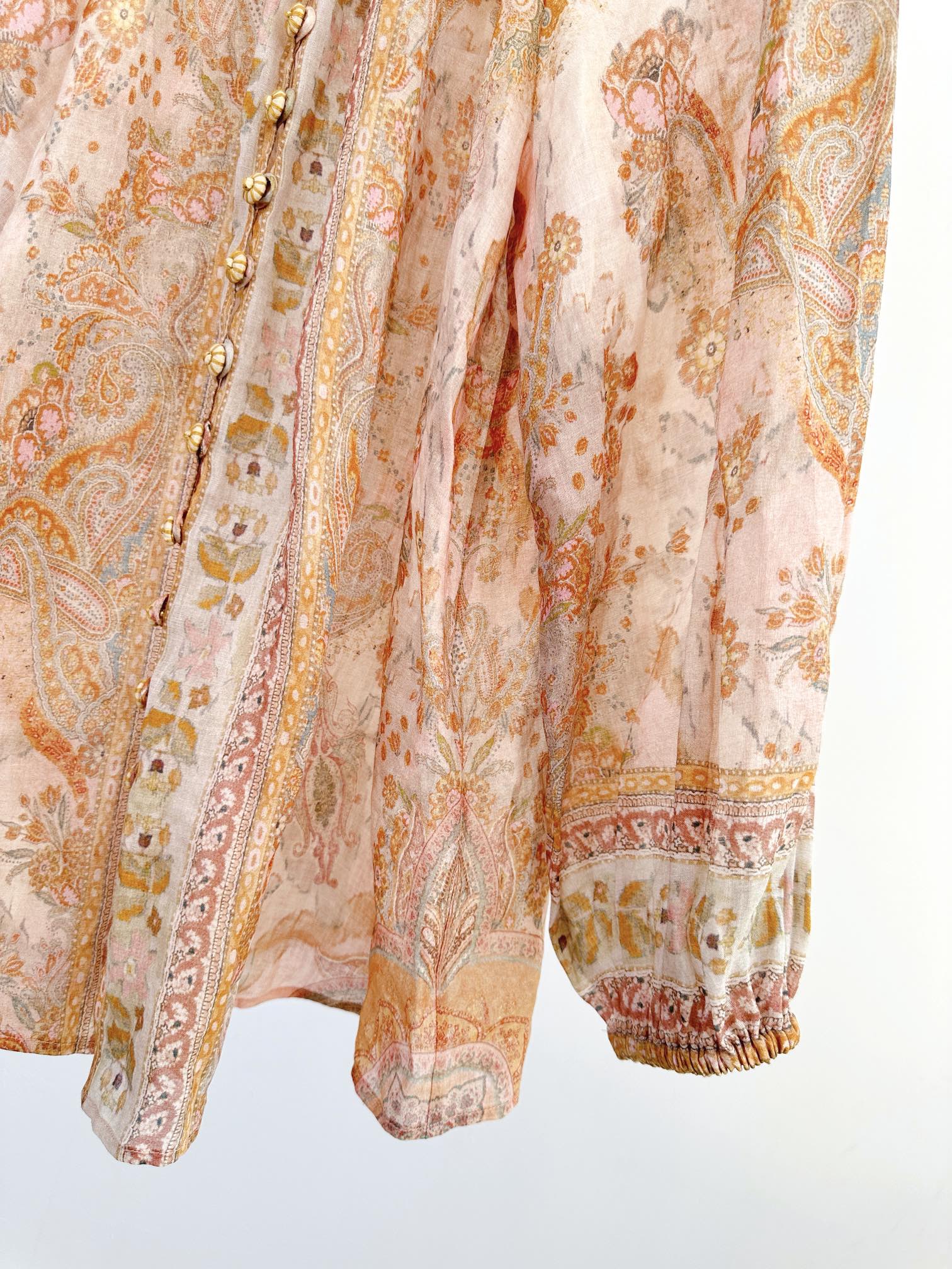 ZIMMERMANN HIGH-NECK FLARE-SLEEVE TOP 270178