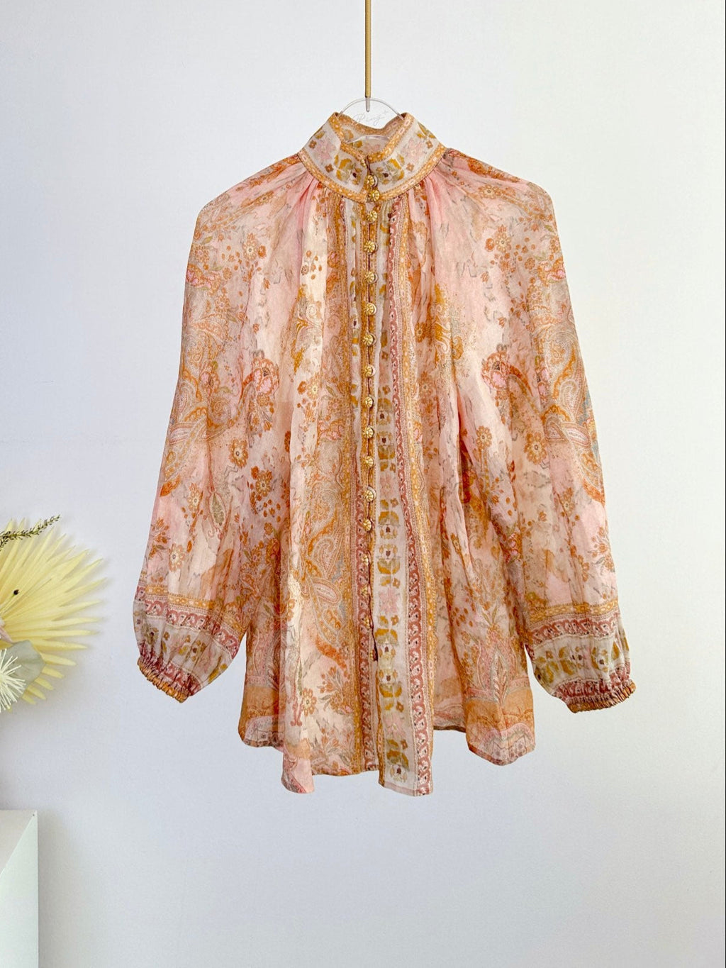 ZIMMERMANN HIGH-NECK FLARE-SLEEVE TOP 270178