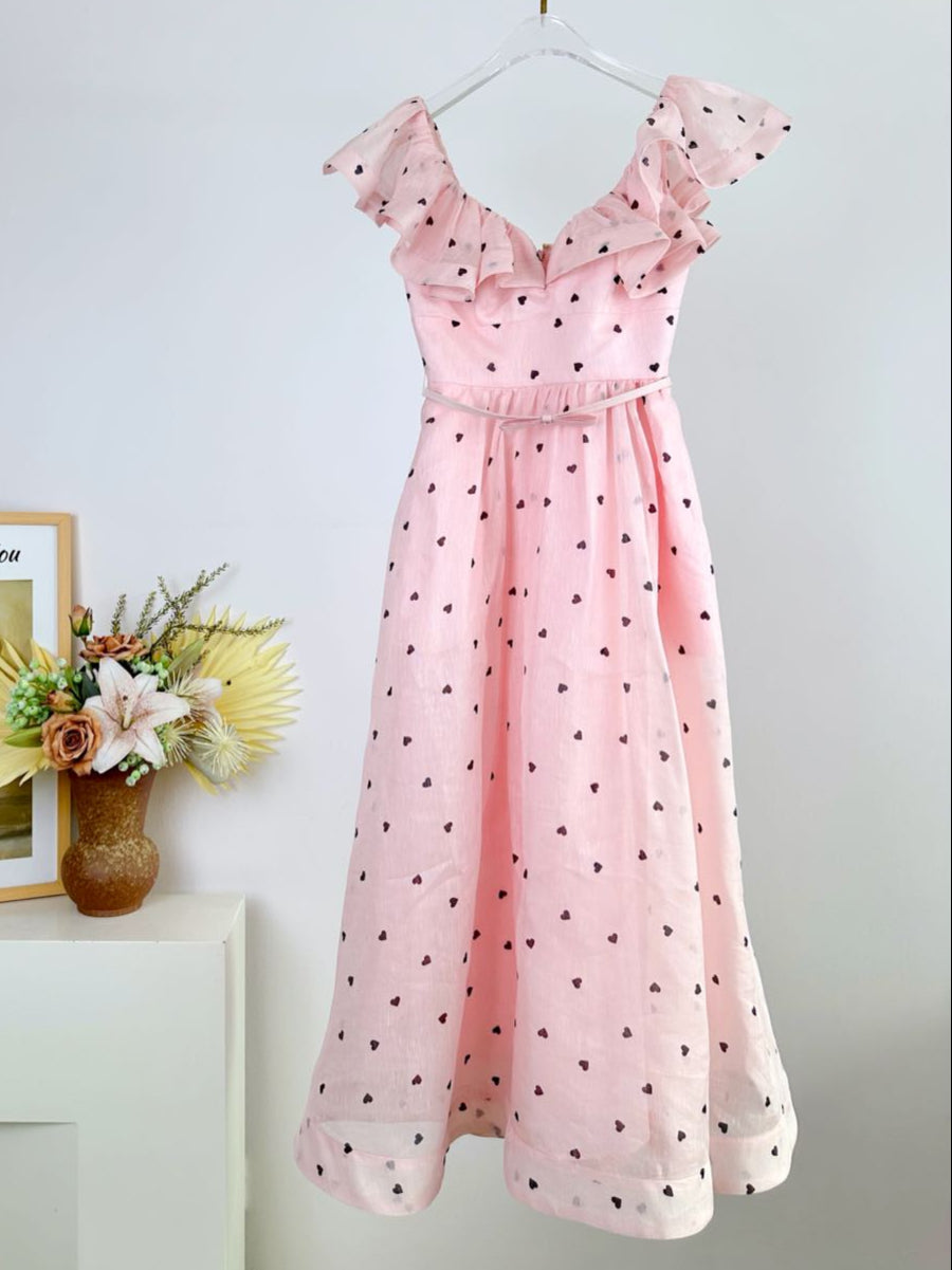 ZIMMERMANN HEART-PRINT KNEE-LENGTH DRESS 270169