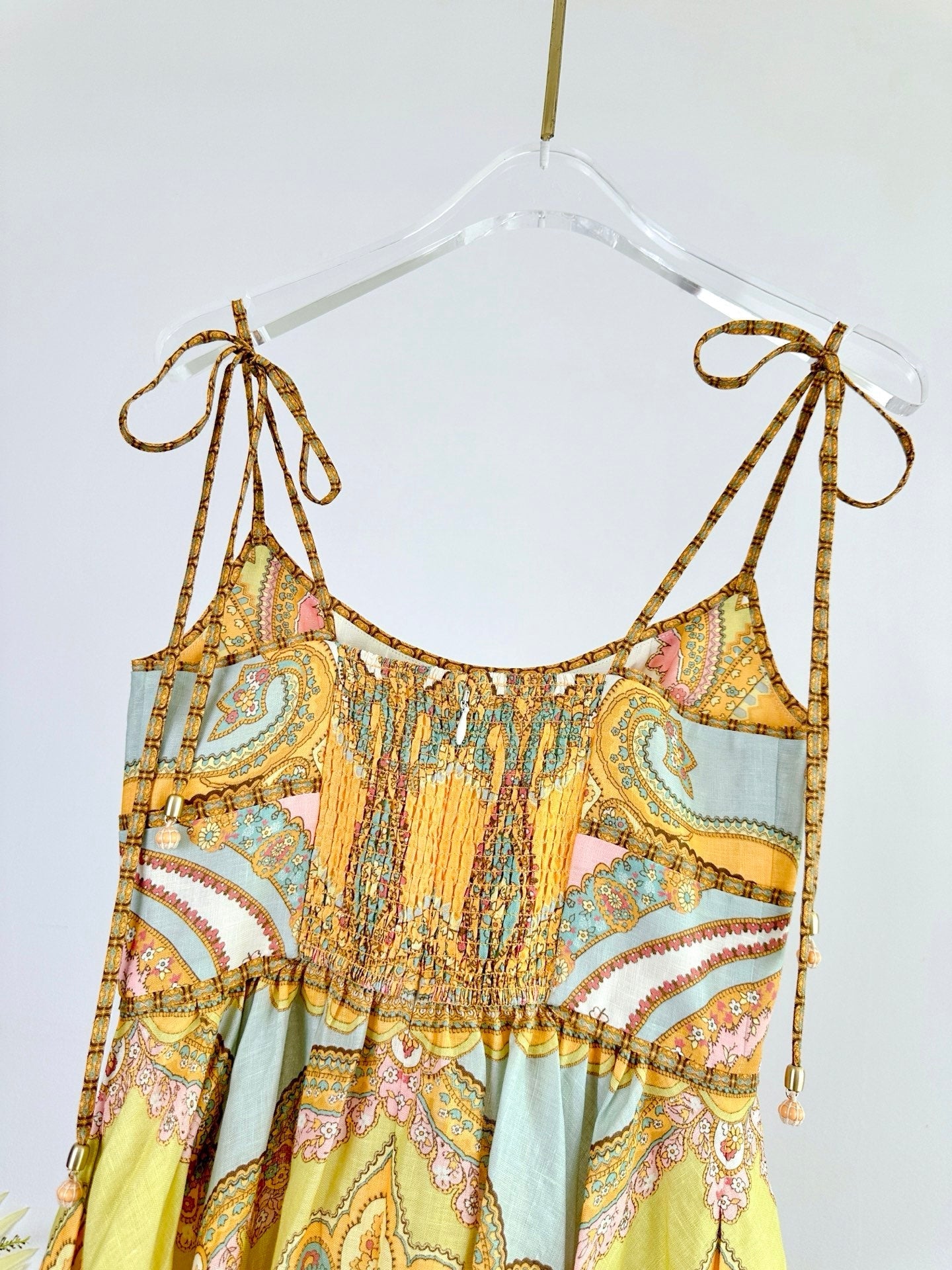 SPAGHETTI STRAP PRINTED MAXI DRESS